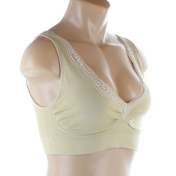 Breezies Lace Seamless Lounge Bra  - Nude - Picture 8 of 9